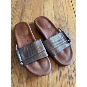 Gentle Souls Shoes Sandals Womens Size 5.5 Bronze Leather Gollum Slide Comfort